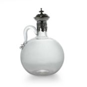 A silver-mounted glass claret jug, the mounts by Robert Hennell III, London, 1859,
