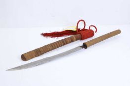 A Burmese (Myanmar) dha sword and scabbard, 20th century,