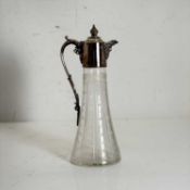 A silver-plated claret jug, 20th century,