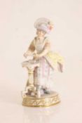 A Meissen porcelain figure of a card player, 19th century,