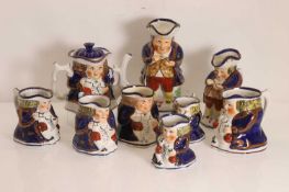 A collection of Allertons Toby jugs, 19th century,