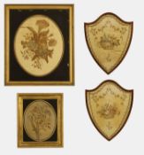 A group of George III silk-embroidered pictures, late 18th/early 19th century,