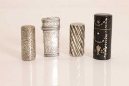 A group of etui and scent scent bottles,