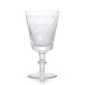 A Thomas Webb & Sons 1969 Prince of Wales Investiture engraved glass goblet, designed by David Hammo