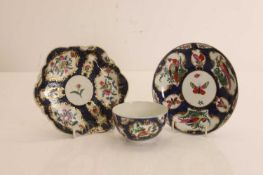 A first-period Worcester tea bowl and saucer, circa 1780