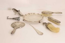 A collection of silver vanity items,