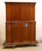 A George III-style mahogany cabinet, late 19th century,