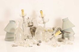 A pair of glass wall lights, 20th century,