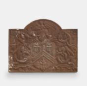 A cast iron fireback in the 17th-century style, 19th century,