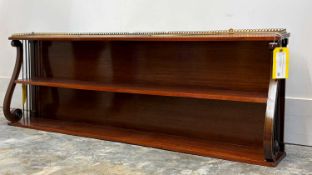 A Regency mahogany and ebony strung wall shelf, early 19th century,