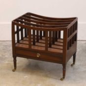 A Regency mahogany and ebony strung canterbury, first quarter 19th century,