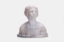 An alabaster bust of a woman, late 19th century,