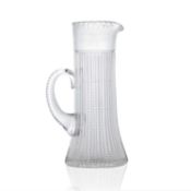 A cut and engraved glass Queen Elizabeth II Coronation commemorative lemonade jug, mid-20th century,