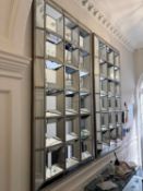 A pair of large silvered rectangular wall mirrors by OKA, of recent manufacture,