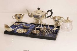 A silver tea service,