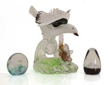 A glass group, of recent manufacture,