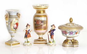 A pair of Derby porcelain figures, 19th century,