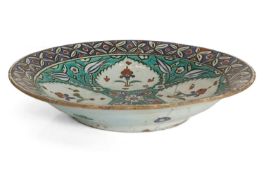 An Iznik style pottery dish,