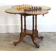 A Victorian games table, 20th century,