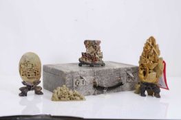 A collection of soapstone sculptures, 20th century,