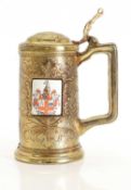 A Mauro Manetti gilt brass tankard,