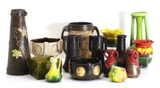 A group of Bretby British art pottery vases,