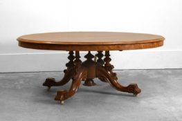 A Victorian walnut low table, early 20th century,