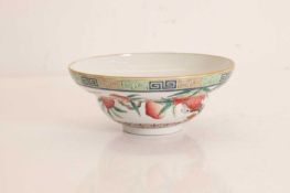 A Chinese enamelled bowl,