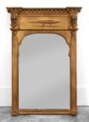 A Regency giltwood pier mirror, 19th century,