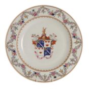 An armorial dish, 19th century,