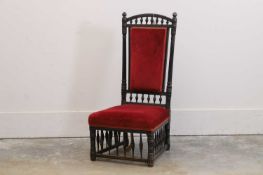 An Aesthetic Movement ebonised armchair, c.1875-80,