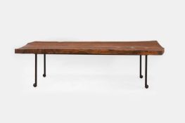 A live-edge tree slice coffee table, of recent manufacture,