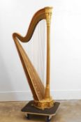 A regency Sebastian Erard 43-string 'double-action' harp, Circa 1810s,