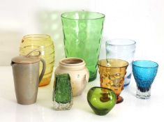 A group of glass vases, 20th century,