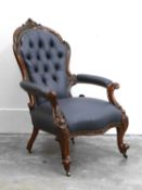 A mid-Victorian mahogany Gentleman’s armchair, c.1850,