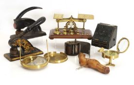 A group of metal and brass collectibles, 20th century and later,