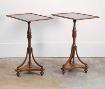 A pair of Edwardian mahogany lamp tables, 20th century,