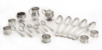 A group of silver items,