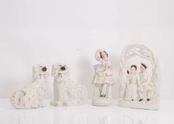 A Staffordshire pottery group, 19th century,