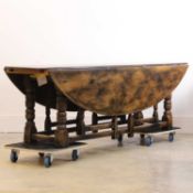A George II-style oak wake table, 20th century,