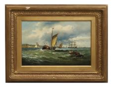 Dutch School, 19th century Sailing vessels off the coast