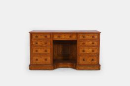 A Hungarian ash kneehole desk, second half of the 19th century,