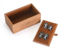 A pair of Marconi Men silver cufflinks,