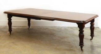 A mahogany extending dining table, 19th century,