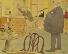 ▲ Nicolas Clerihew Bentley (British, 1907-1978) Two men in an interior