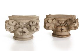 Two marble capitals, late 18th to early 19th century,