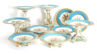 A collection of Royal Worcester plates and comports, late 19th century,