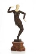 An Art Deco style figure of a dancer, late 20th century,