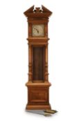 A Victorian walnut longcase clock, late 19th century,