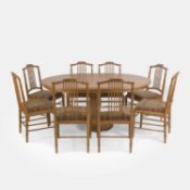 Giorgetti, a maple dining suite,
